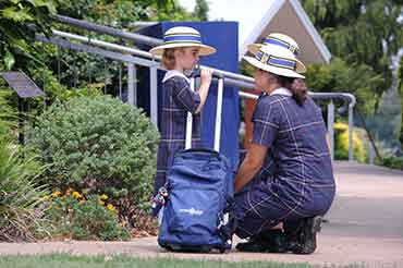 Fairholme College older student caring for younger student